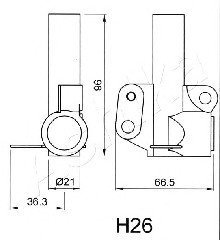 Ролик натягу паска ГРМ HYUNDAI SONATA 2.0I,2.4I 98.06-, SANTA FE 2.0I 00.06-, TRAJET 2.0I 00.01-,KIA MAGENTIS 2.0I 02.09- ashika 45-0H-026