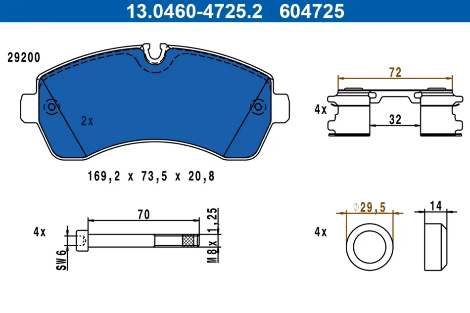 Тормозные колодки ATE 13046047252