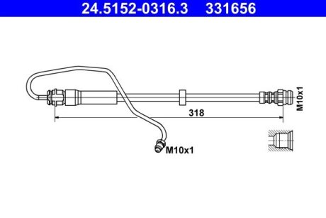 Шланг гальмівний ate 24515203163 на Ауди A5 F5
