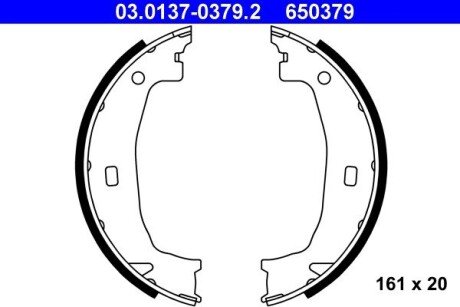 Колодки ручного (стоячого) тормоза ate 03.0137-0379.2 на Бмв F20