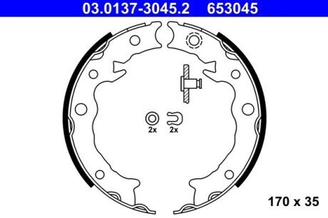 Колодки ручного (стоячого) тормоза ate 03.0137-3045.2