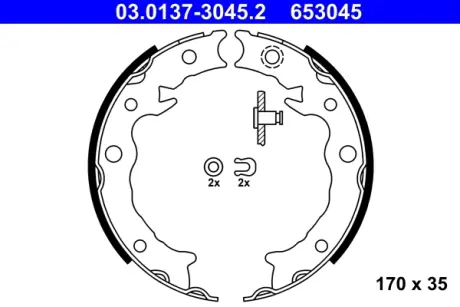 Колодки ручного (стоячого) тормоза ATE 03.0137-3045.2