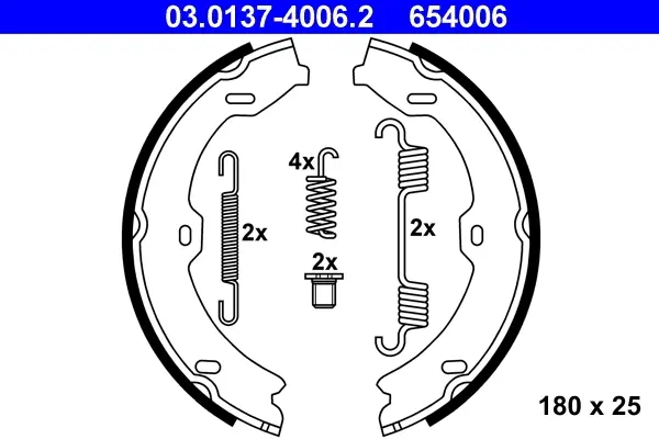 Колодки ручного (стоячого) тормоза ATE 03.0137-4006.2