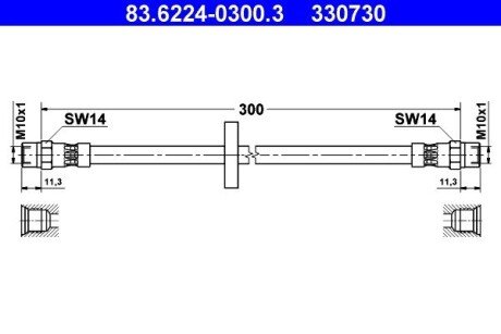 Тормозной шланг ate 83.6224-0300.3