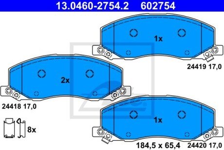 Тормозні (гальмівні) колодки ate 13.0460-2754.2 на Сааб 9 5