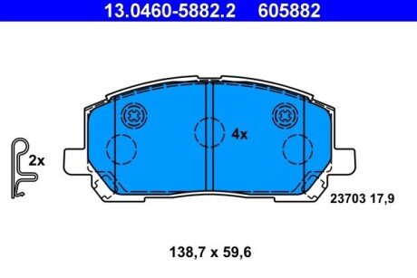 Тормозные колодки ate 13.0460-5882.2 на Лексус Rx300