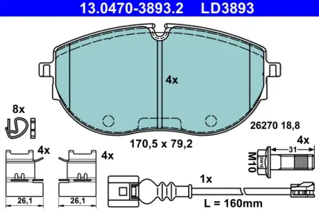 Тормозные колодки ATE 13047038932
