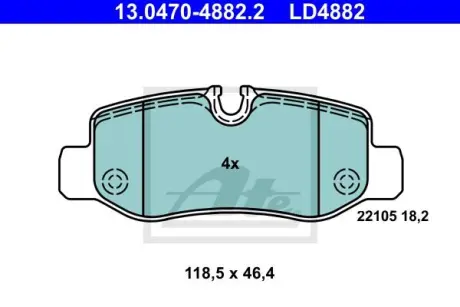 Тормозные колодки ceramic ATE 13.0470-4882.2