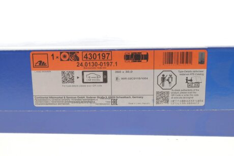 Вентильований гальмівний диск ate 24013001971