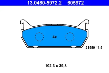Задние тормозные колодки ATE 13.0460-5972.2