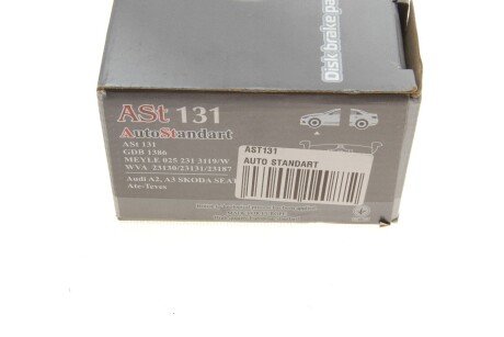 Тормозні (гальмівні) колодки auto standart AST131