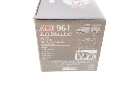 Тормозні (гальмівні) колодки auto standart AST961