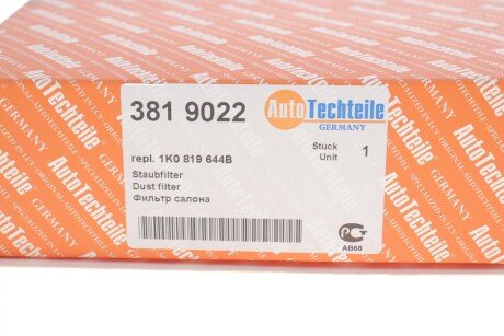 Фільтр салону autotechteile 3819022