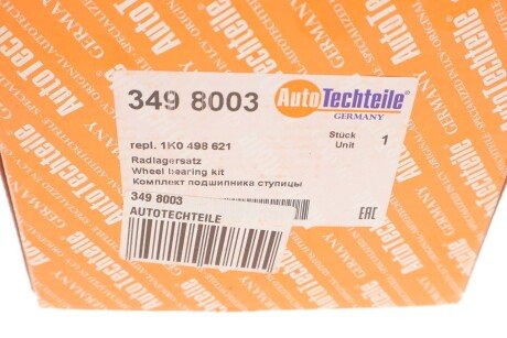 Подшипник передней ступицы autotechteile 3498003