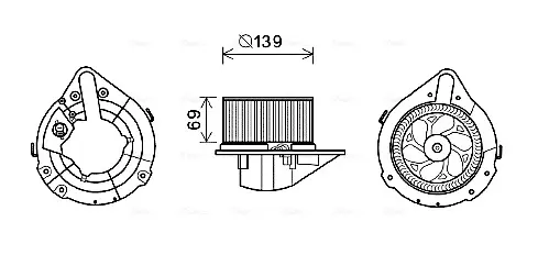 AVA AUDI Вентилятор салону 80 B4 91-, Audi A4 AVA cooling systems AI8372