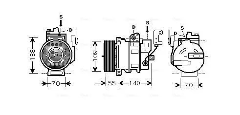 AVA LAND ROVER Компресор кондиціонера DISCOVERY III 2.7 04- AVA cooling systems AUAK187