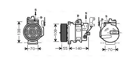 AVA LAND ROVER Компресор кондиціонера DISCOVERY III 2.7 04- AVA cooling systems AUAK187