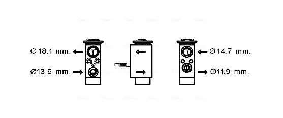 AVA BMW Розширювальний клапан 5 (F10) 10-, 5 Touring (F11) 10-, ROLLS-ROYCE AVA cooling systems BW1432