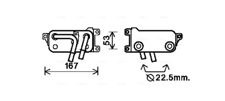AVA BMW Оливний радіатор (без корпуса) 5 E60, 7 E65 2.0/5.0 AVA cooling systems BW3401 Бмв E63