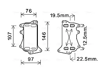AVA BMW Оливний радіатор (без корпуса) 1 F20, 2, 3 F30, 4, 5 F10, X1 E84, X3 F25, X5 F15 2.0d AVA cooling systems BW3553
