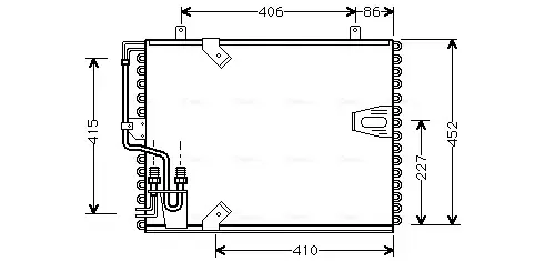 AVA BMW Радіатор кондиціонера (конденсатор) без осушувача 5 E34, 7 E32 AVA cooling systems BW5183