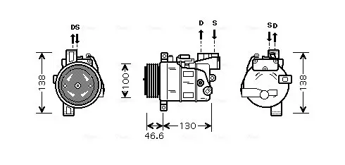 AVA BMW Компресор кондиціонера 1 (E87) 04-, 3 (E90) 04-, 3 Touring (E91) 04- AVA cooling systems BWAK319