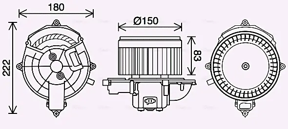 AVA CITROEN Вентилятор салона Berlingo 08-, Peugeot Partner 08- AVA cooling systems CN8310