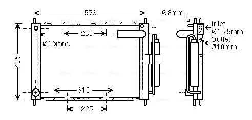 AVA NISSAN Радіатор сист. охолодження двигуна Micra III, Note 03- AVA cooling systems DNM370