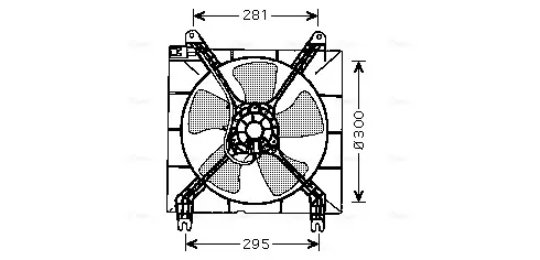 AVA CHEVROLET Вентилятор радіатора (з дифузором) LACETTI 03-, NUBIRA 05- AVA cooling systems DW7507