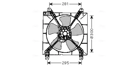 AVA CHEVROLET Вентилятор радіатора (з дифузором) LACETTI 03-, NUBIRA 05- AVA cooling systems DW7507