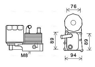 AVA FORD масляний радіатор (з корпусом) Transit Connect 1.8TDCi 02- AVA Cooling Systems FD3598H