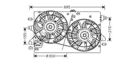 AVA FORD Вентилятор радіатора (з дифузором) MONDEO III 1.8, 2.0 00- AVA cooling systems FD7503