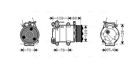 AVA FORD Компресор кондиціонера FOCUS II 2.0 05-, VOLVO AVA cooling systems FDAK392