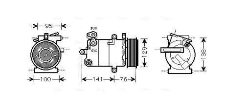 AVA CITROEN Компресор кондиціонера JUMPER II 2.2 06-, FIAT, FORD, PEUGEOT AVA cooling systems FDAK417