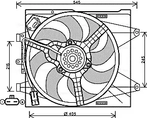 AVA FIAT Вентилятор радіатора 500 0.9/1.4 07- AVA Cooling Systems FT7564