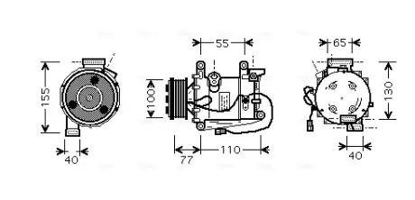 AVA HONDA Компресор кондиціонера CIVIC VIII 1.6, 1.8 05-, FR-V 1.8 07- AVA Cooling Systems HDAK208