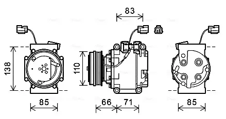 AVA HONDA Компресор кондиціонера CITY IV 1.3 05-, JAZZ II 1.2, 1.3 02- AVA Cooling Systems HDAK260 (фото 1)