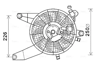 AVA HYUNDAI Вентилятор радіатора (з дифузором) TERRACAN 2.5, 2.9, 3.5 01- AVA cooling systems HY7569