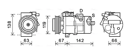 AVA KIA Компресор кондиціонера SORENTO 2.0, 2.2 09- AVA Cooling Systems KAK216 (фото 1)