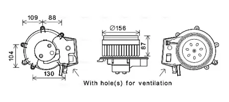 AVA DB Вентилятор салона W203 AVA Cooling Systems MS8625