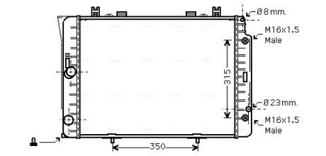 Радиатор охлаждения двигателя ava cooling systems MSA2151 на Мерседес W140