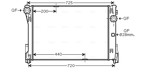 AVA DB Радіатор системи охолодження двигуна C-CLASS (W204) 07-, C-CLASS (C204) 11- AVA cooling systems MSA2474
