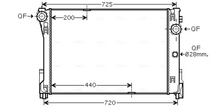 AVA DB Радіатор системи охолодження двигуна C-CLASS (W204) 07-, C-CLASS (C204) 11- AVA cooling systems MSA2474 Мерседес SLK-Class
