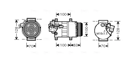 AVA DB Компресор кондиціонера W169, W245 AVA cooling systems MSAK404