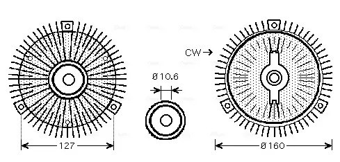 AVA DB Віскомуфта вентилятора G-CLASS (W463), DAEWOO, SSANGYONG AVA cooling systems MSC488