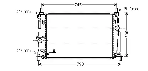 Радиатор охлаждения двигателя AVA cooling systems MZ2254