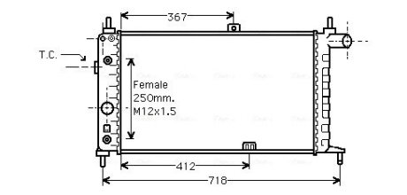 Радиатор охлаждения двигателя ava cooling systems OL2065 на Опель Кадет е