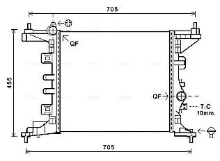 Радіатор охолодження двигуна AVA Cooling Systems OL2568