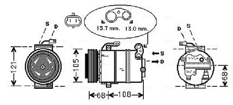 AVA OPEL Компресор кондиціонера ASTRA G 98- AVA cooling systems OLAK138
