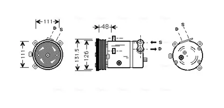 AVA OPEL Компресор кондиціонера Astra F, Calibra A, Vectra A AVA cooling systems OLAK280